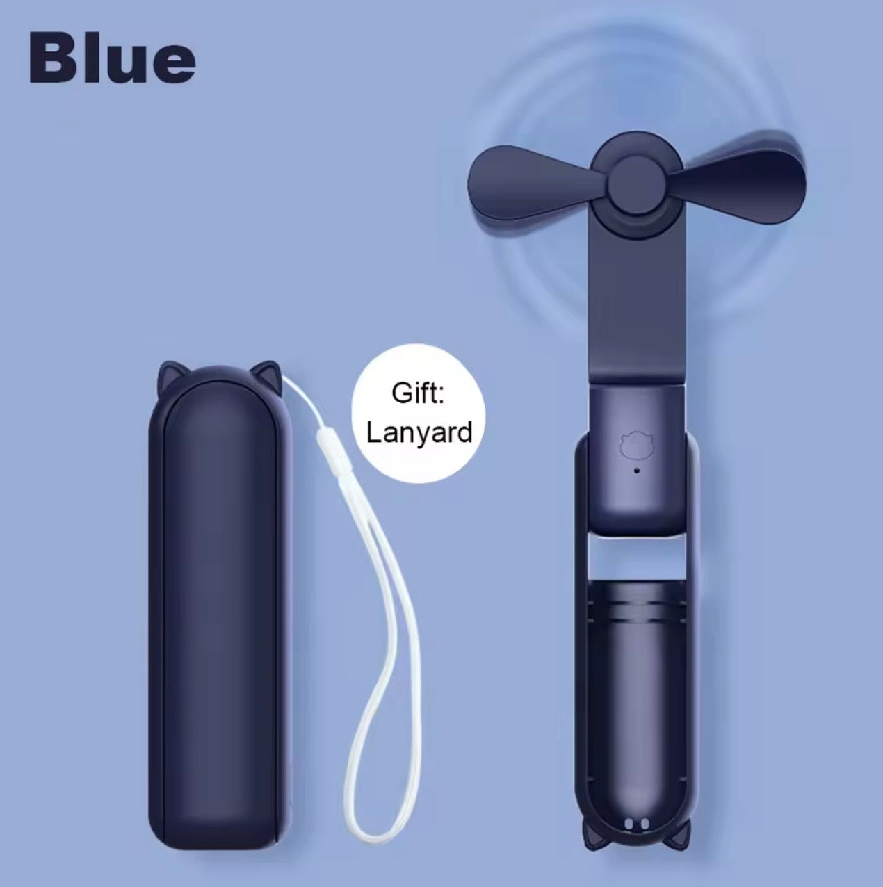 Ventilateur portable 2000 mAh USB rechargeable 3 vitesses mini ventilateur pliable tenu dans la main petit ventilateur de voyage de poche avec batterie externe pratique