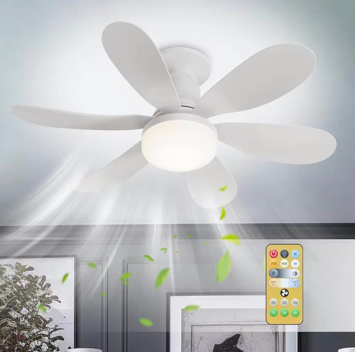 Ventilateur de plafond LED 40W E27 avec télécommande pour variation de luminosité, adapté au salon, au bureau, à un usage domestique, 85-265V