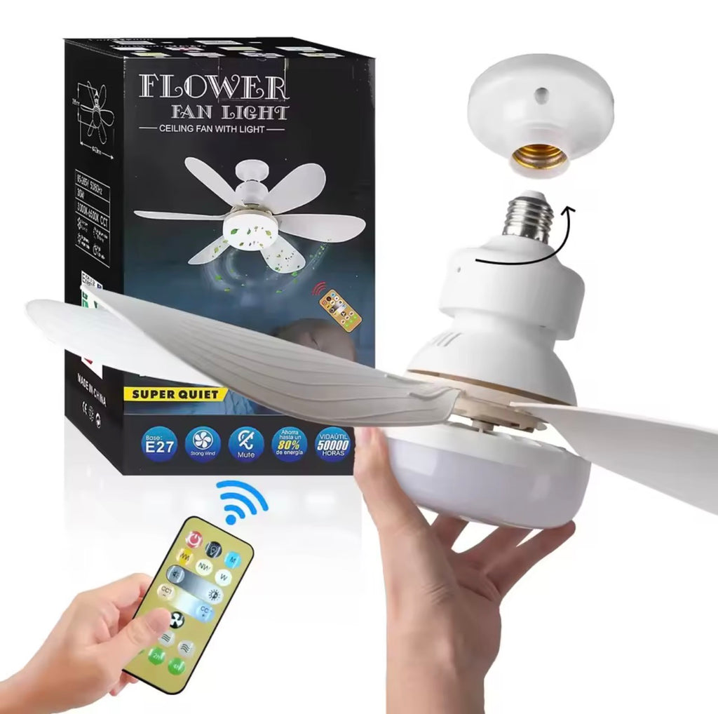 Ventilateur de plafond LED 40W E27 avec télécommande pour variation de luminosité, adapté au salon, au bureau, à un usage domestique, 85-265V