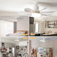 Ventilateur de plafond LED 40W E27 avec télécommande pour variation de luminosité, adapté au salon, au bureau, à un usage domestique, 85-265V