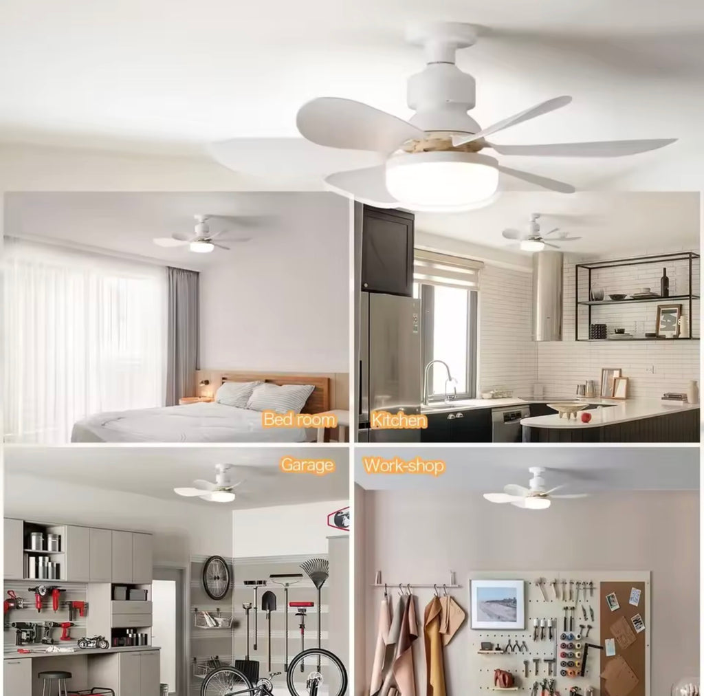 Ventilateur de plafond LED 40W E27 avec télécommande pour variation de luminosité, adapté au salon, au bureau, à un usage domestique, 85-265V