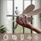 Ventilateur de plafond LED 40W E27 avec télécommande pour variation de luminosité, adapté au salon, au bureau, à un usage domestique, 85-265V