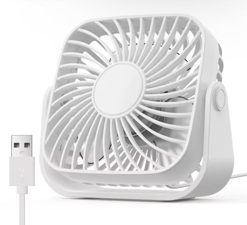 Mini ventilateur portable USB de 4 pouces pour le camping, ventilateur personnel de table de bureau silencieux à 3 vitesses, 360 ° Réglage des ventilateurs sur pied pour la maison de la pièce