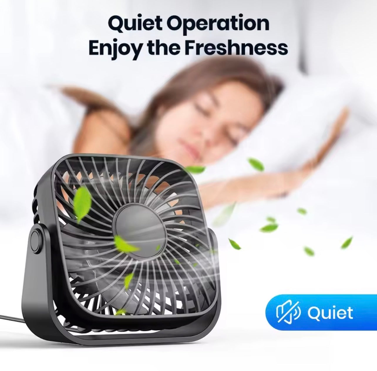 Mini ventilateur portable USB de 4 pouces pour le camping, ventilateur personnel de table de bureau silencieux à 3 vitesses, 360 ° Réglage des ventilateurs sur pied pour la maison de la pièce