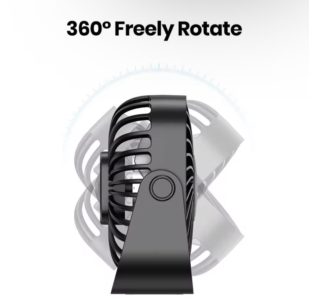 Mini ventilateur portable USB de 4 pouces pour le camping, ventilateur personnel de table de bureau silencieux à 3 vitesses, 360 ° Réglage des ventilateurs sur pied pour la maison de la pièce